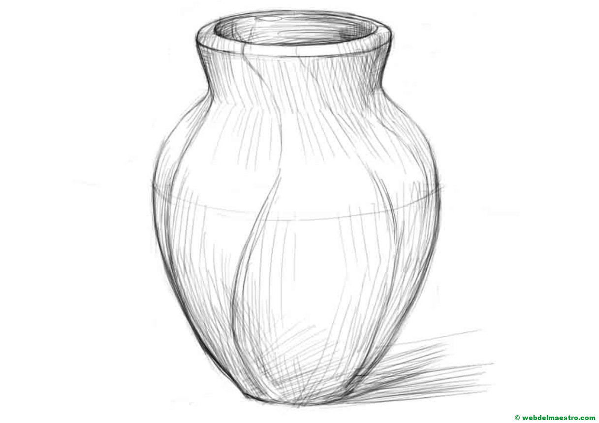 florero-dibujo fácil de hacer a lápiz