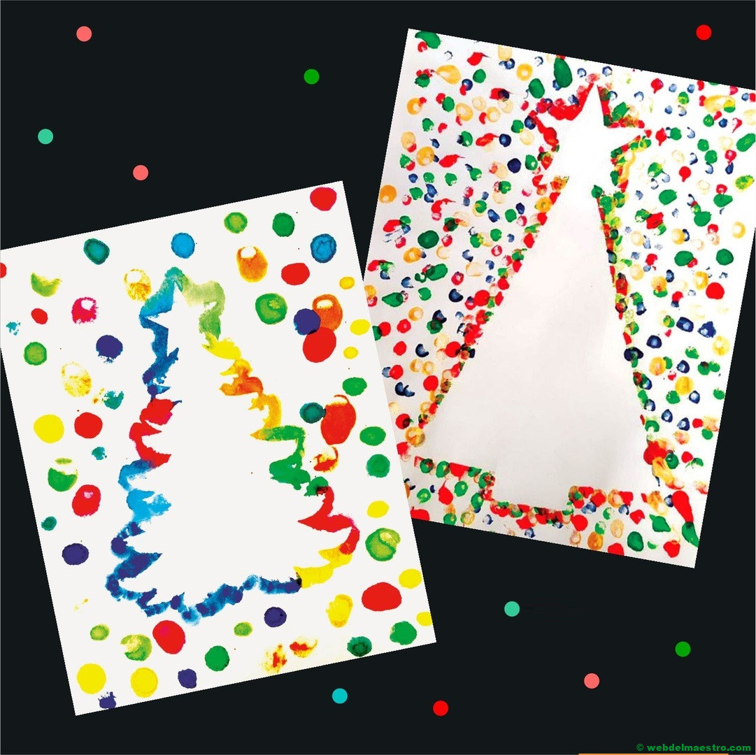 Cómo dibujar un árbol de Navidad con los dedos