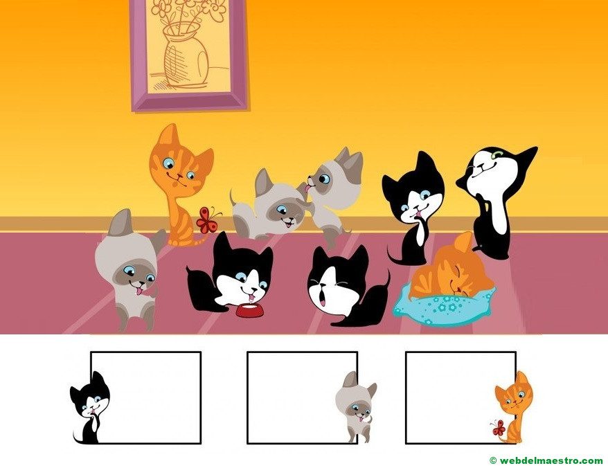 Ficha de conteo del 1 al 4