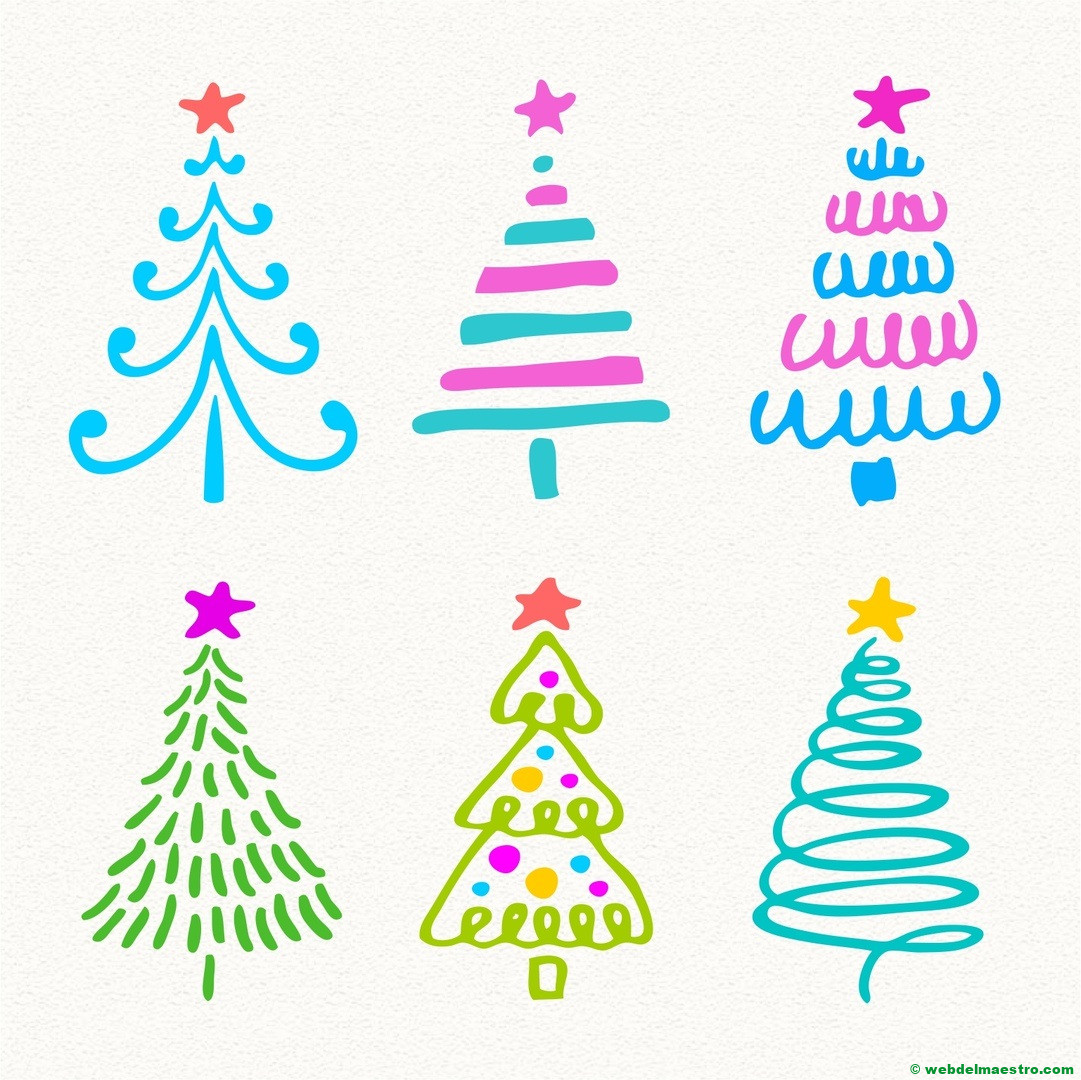 Modelos para dibujar árbol de Navidad-1