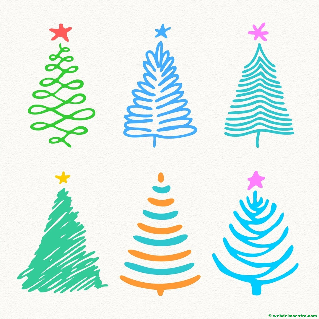 Modelos para dibujar árbol de Navidad-2