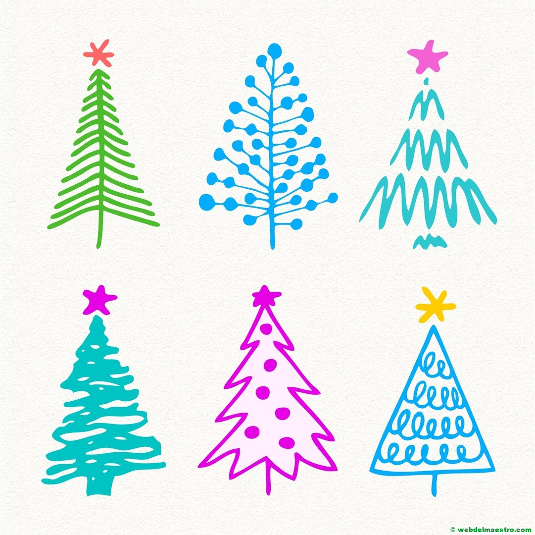 Modelos para dibujar árbol de Navidad-3