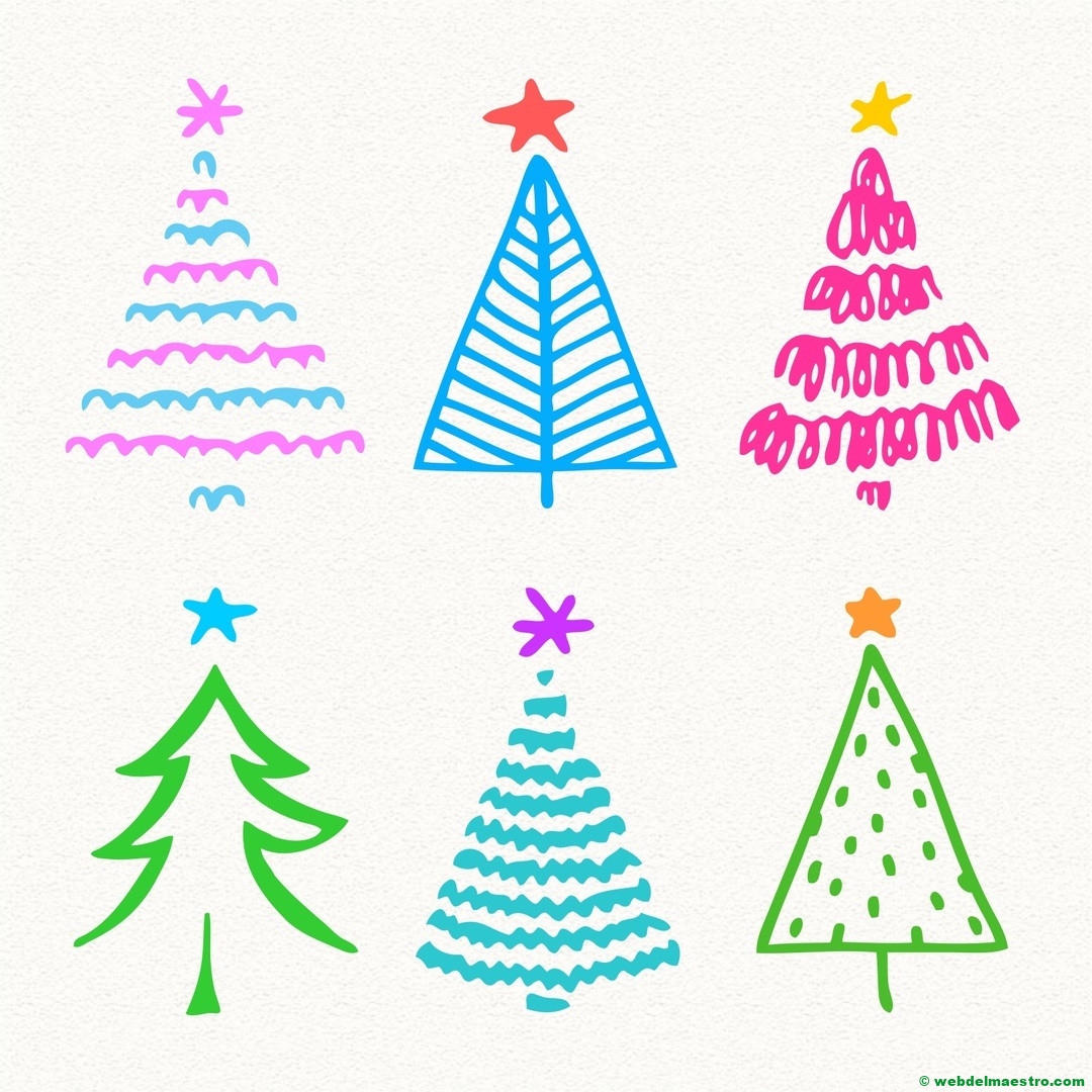 Modelos para dibujar árbol de Navidad-4