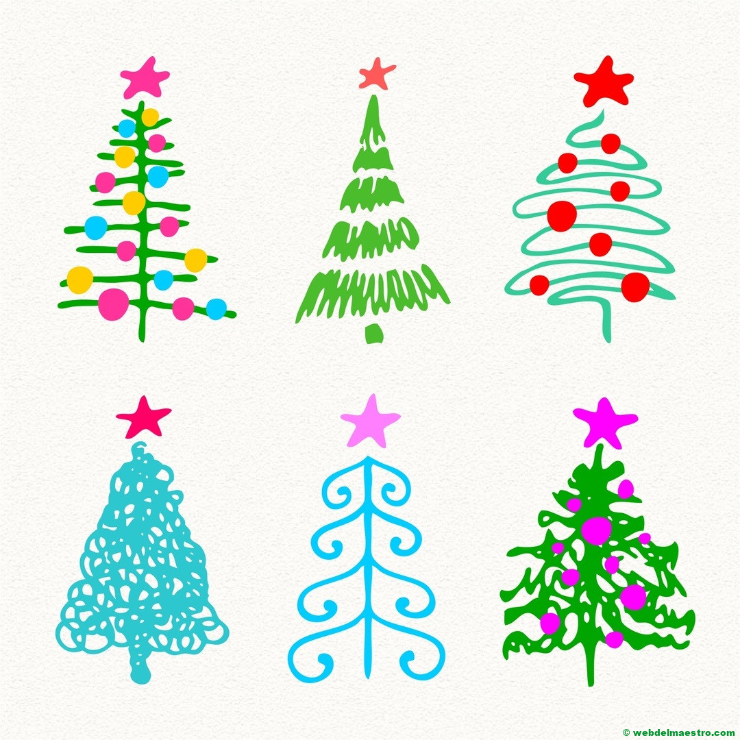 Modelos para dibujar árbol de Navidad-5