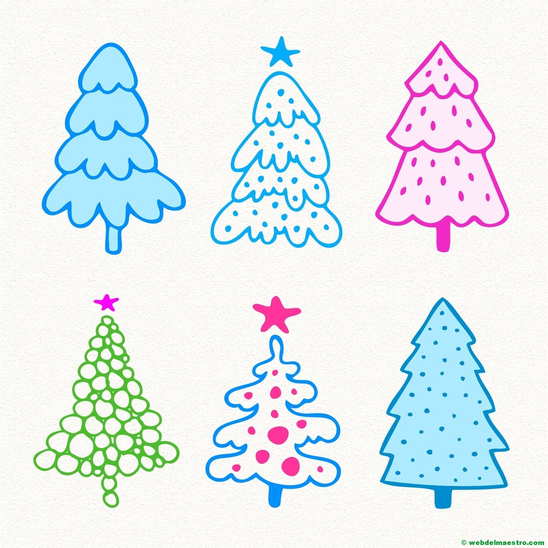 Modelos para dibujar árbol de Navidad-6