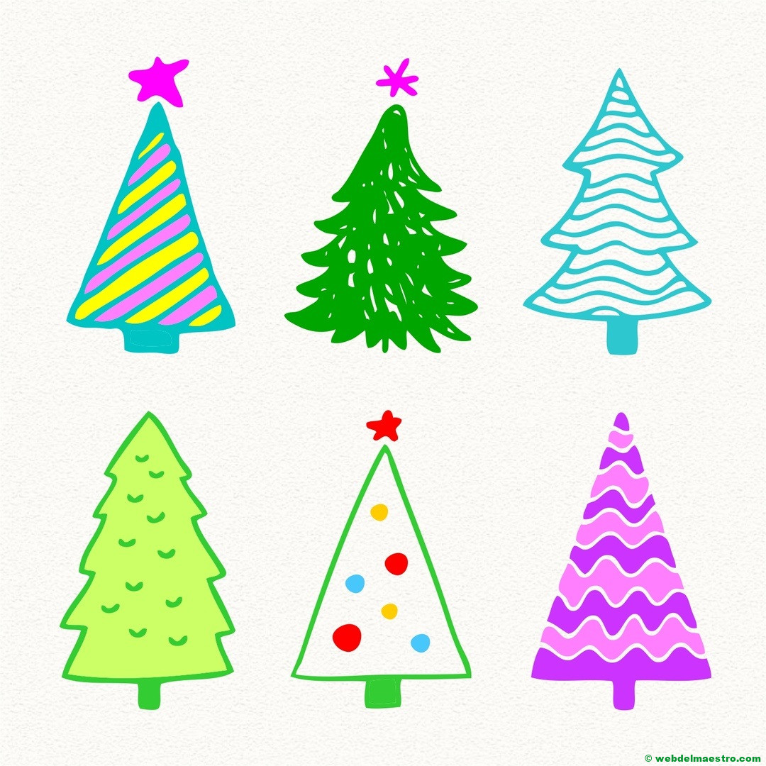 Modelos para dibujar árbol de Navidad-7
