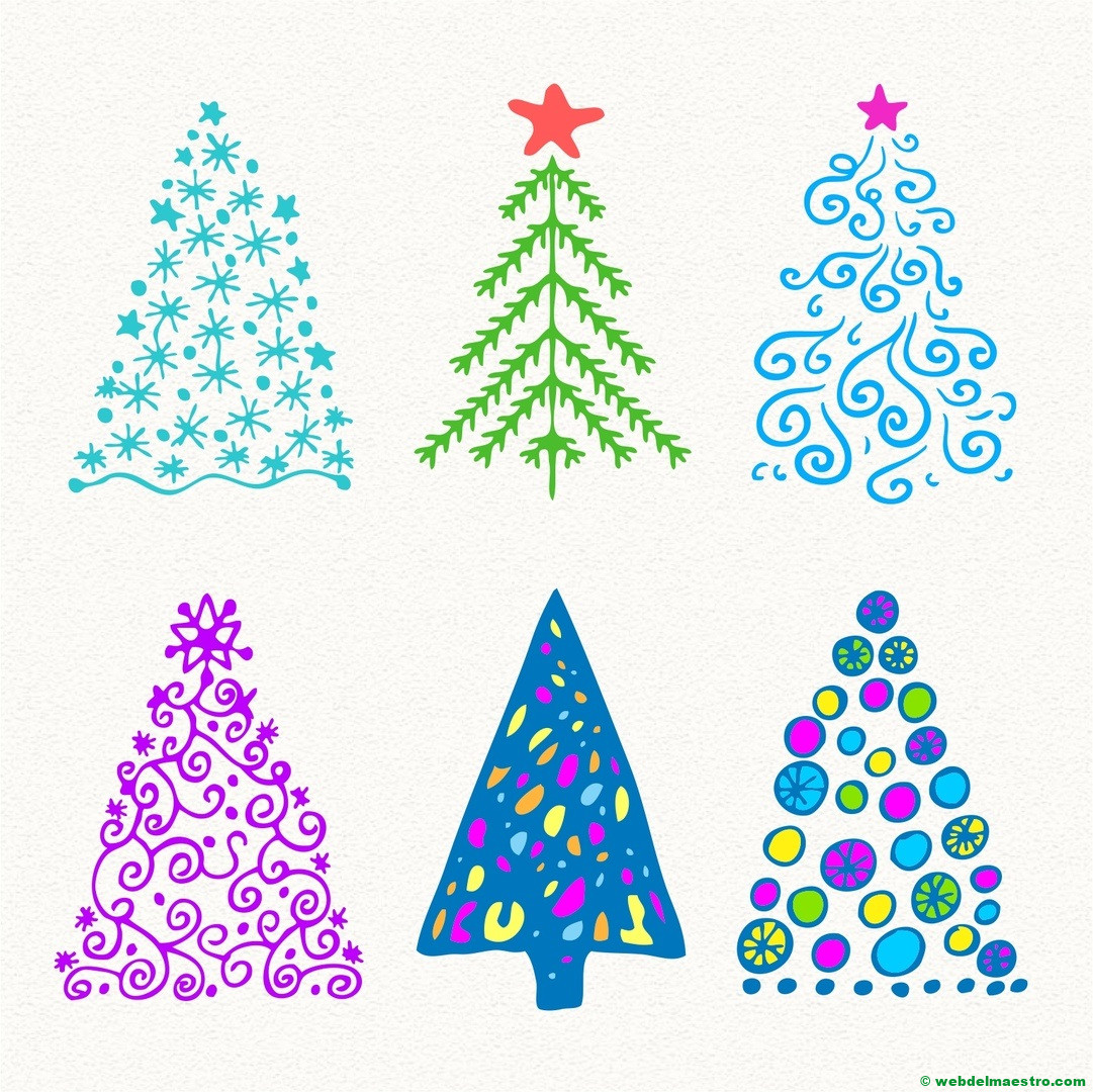 Modelos para dibujar árbol de Navidad-8