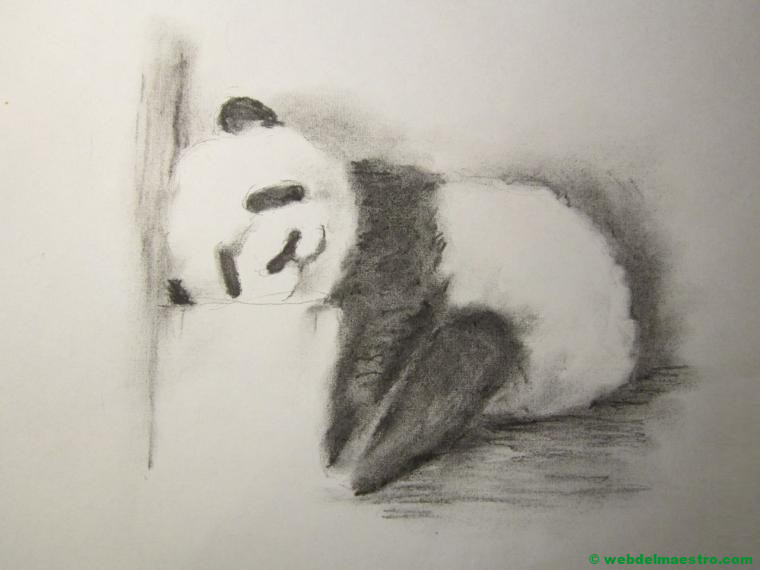 Dibujo a lápiz de oso panda