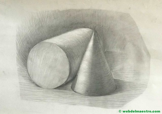 cono y cilindro con sombra