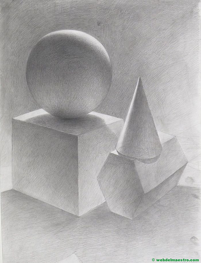 dibujo a lápiz fácil-cuerpos geométricos con volumen