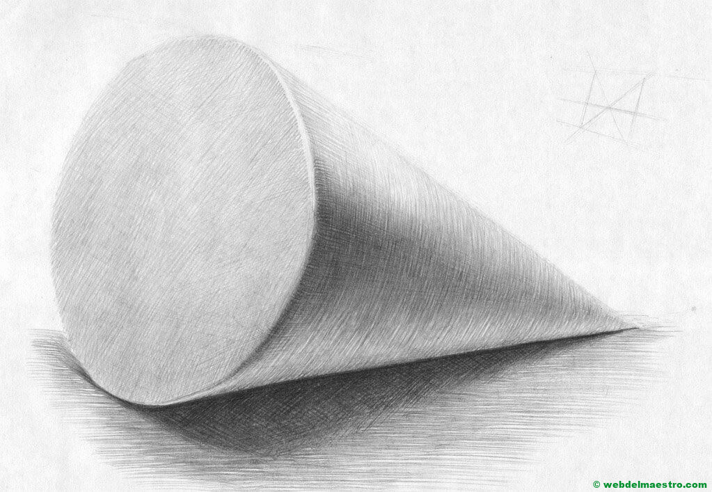 dibujo a lápiz facil de cono