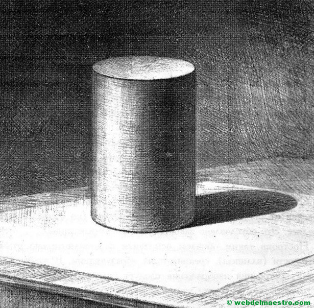 dibujo de cilindro a lápiz de carboncillo
