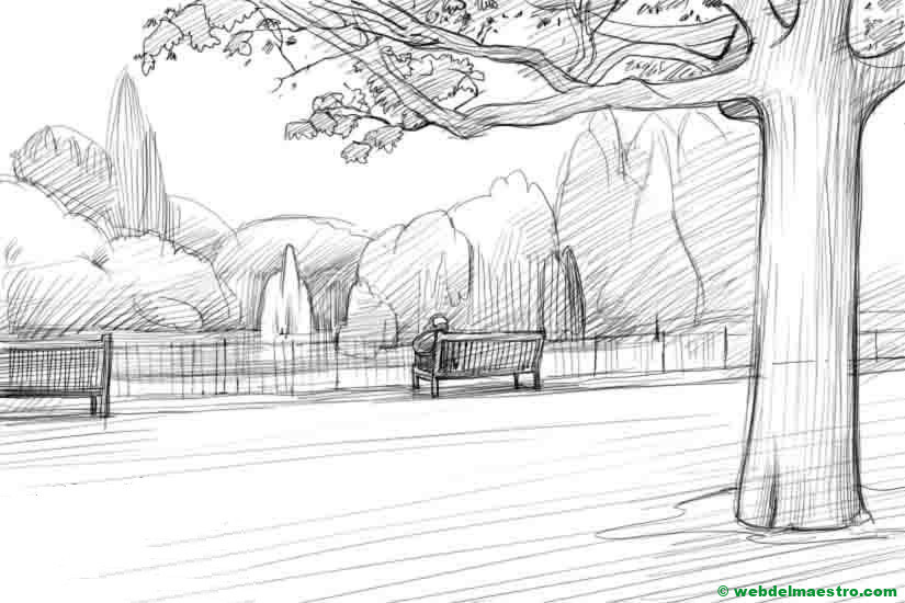 paisaje a lápiz-Terminación del trabajo