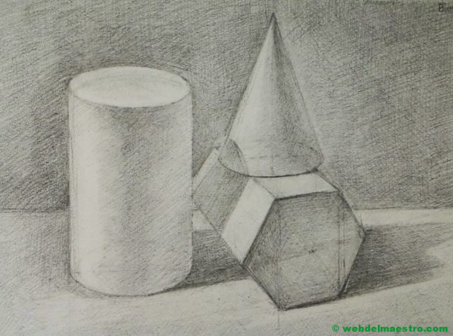 prismas dibujados a lápiz-