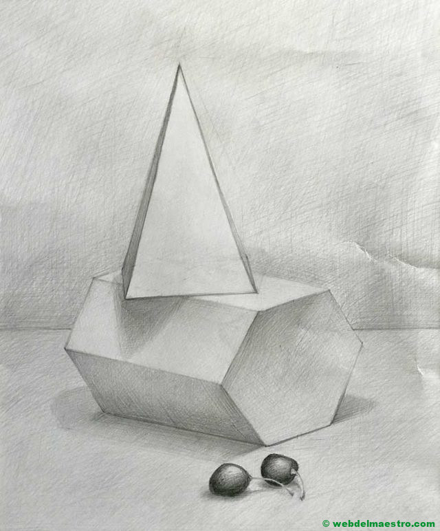 prismas dibujados a lápiz