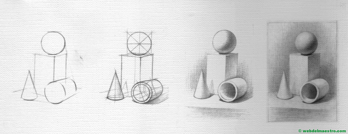 proceso de esbozo de dibujo y terminación