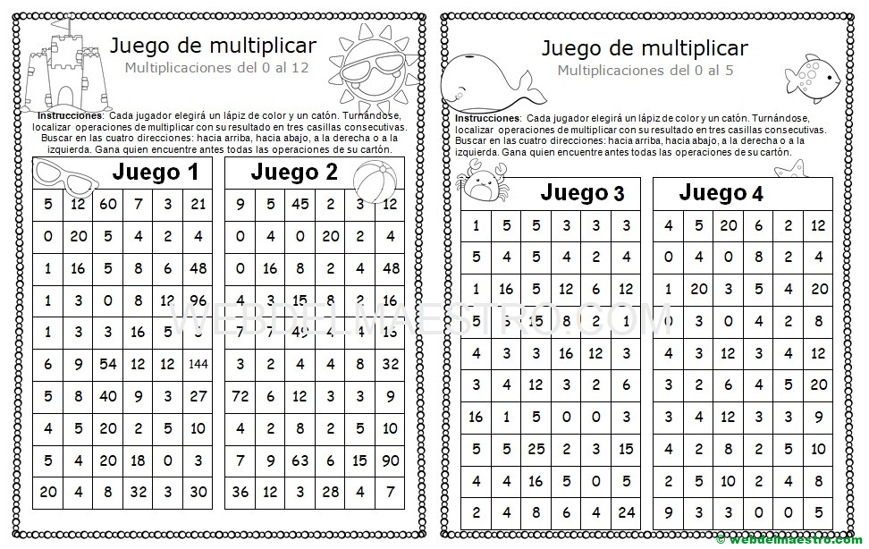 Juegos de multiplicar