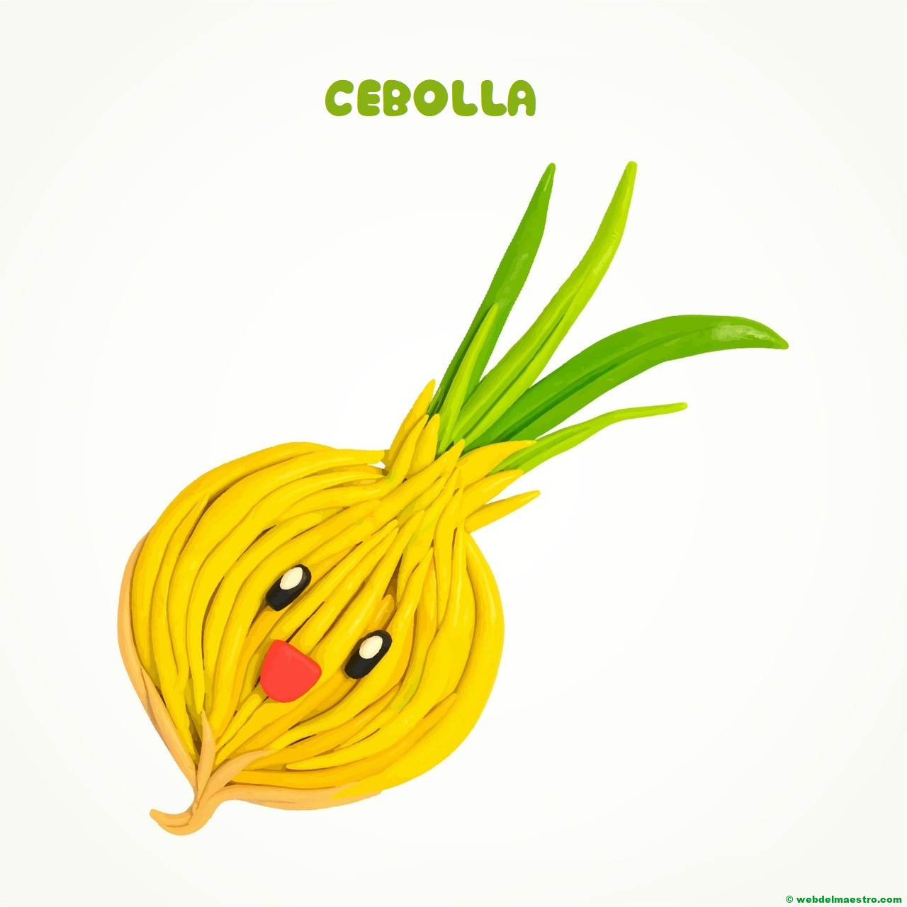 Dibujo de cebolla con plastilina