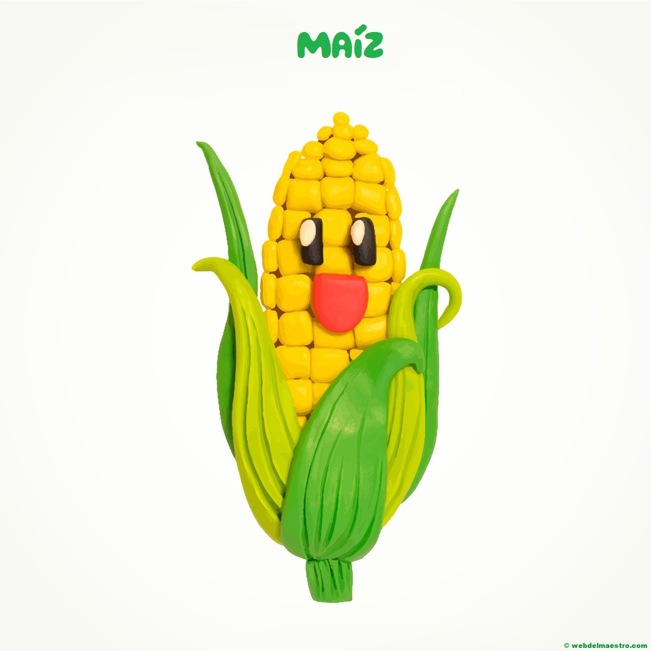 Dibujo de maíz con plastilina
