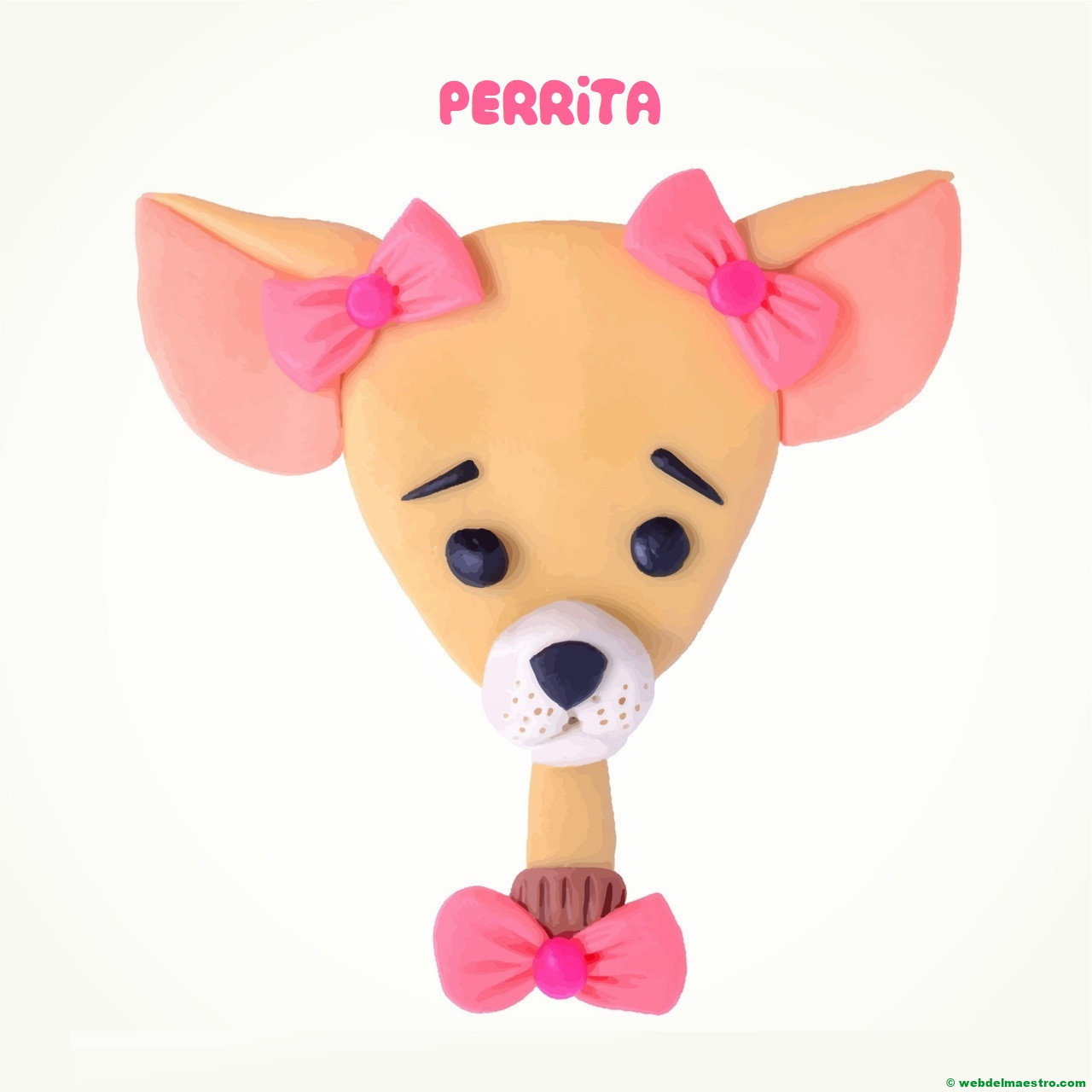 Dibujo de perrita con plastilina