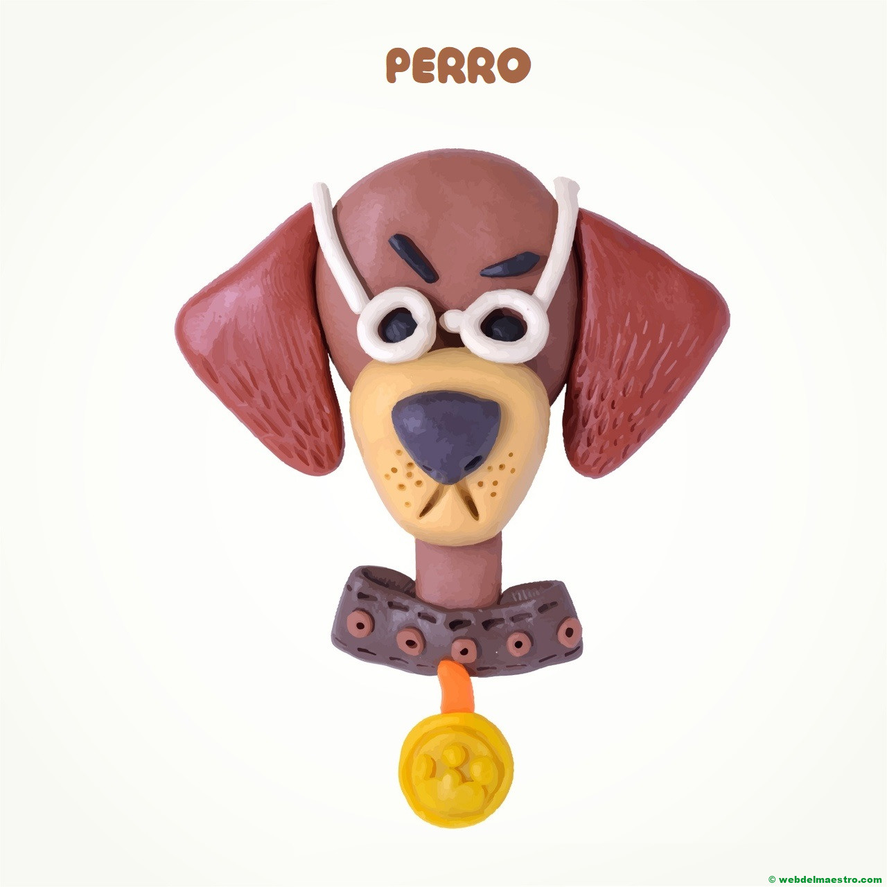 Dibujo de perro con plastilina-II