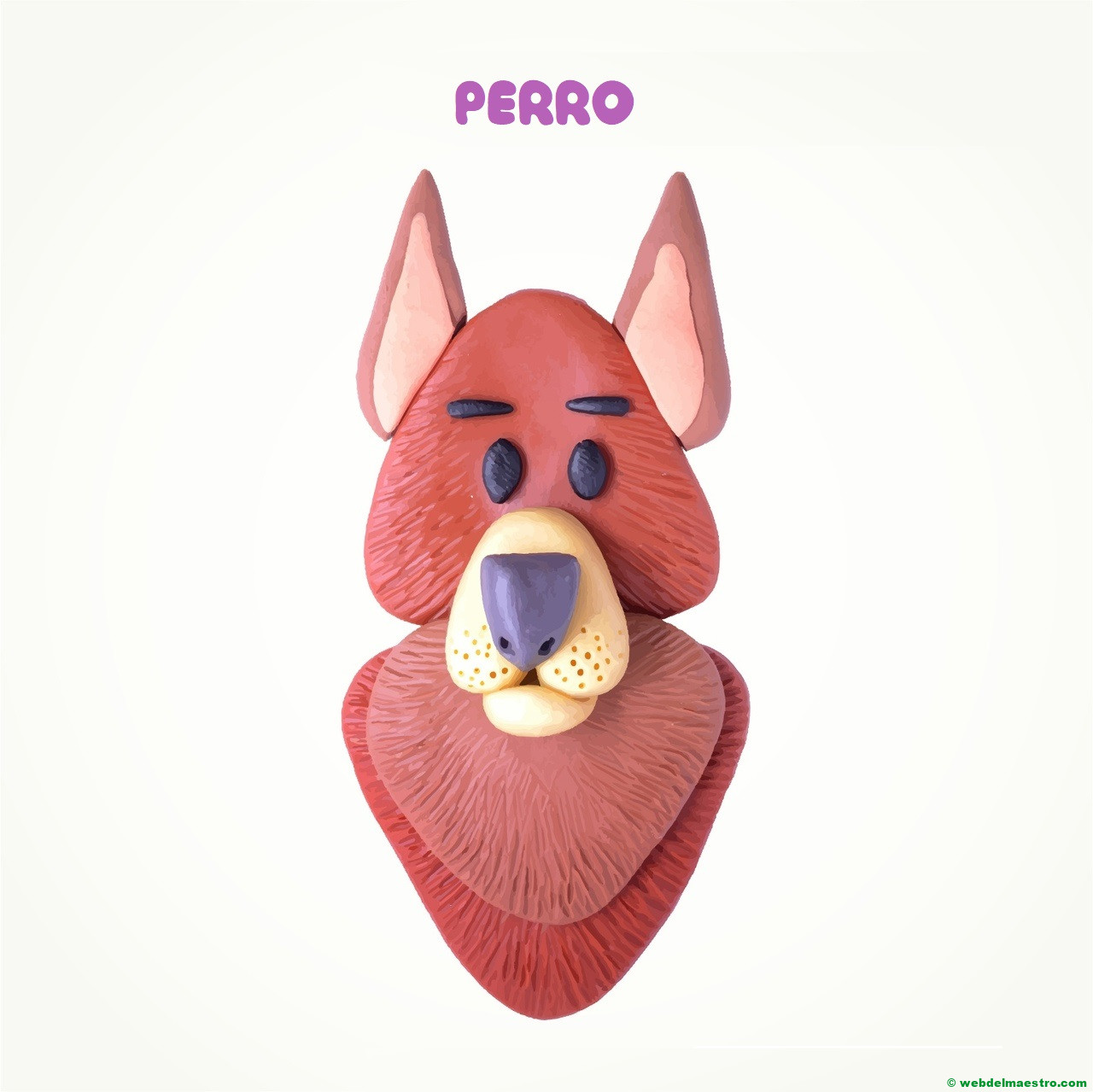 Dibujo de perro con plastilina-III