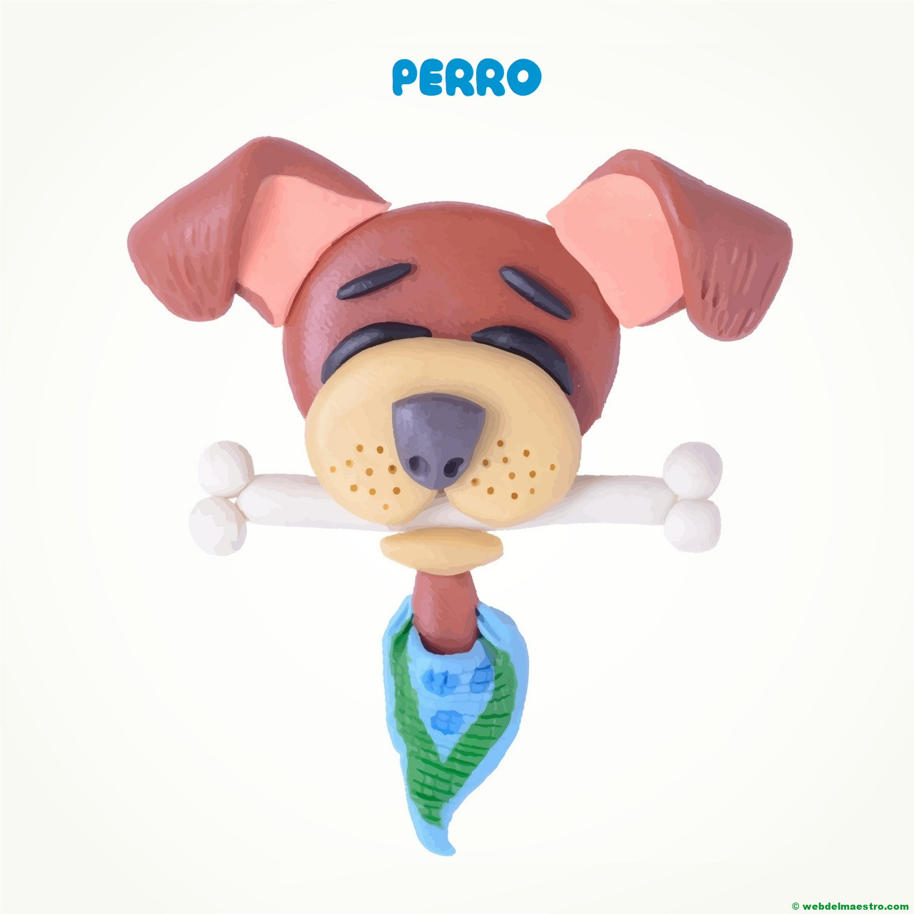 Dibujo de perro con plastilina