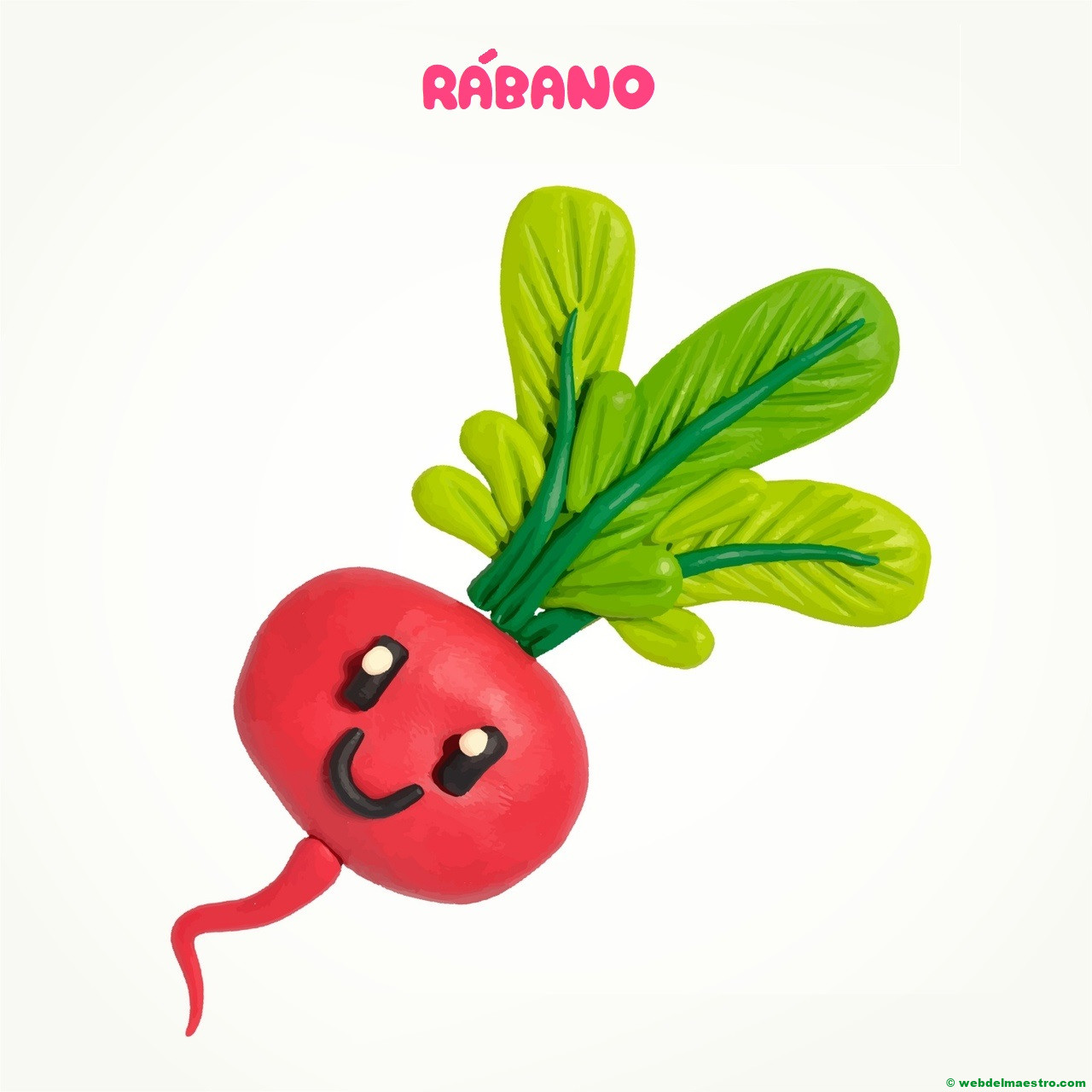 Dibujo de rábano con plastilina