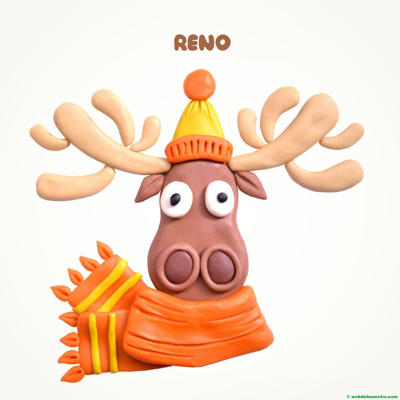 Dibujo de reno con plastilina-II