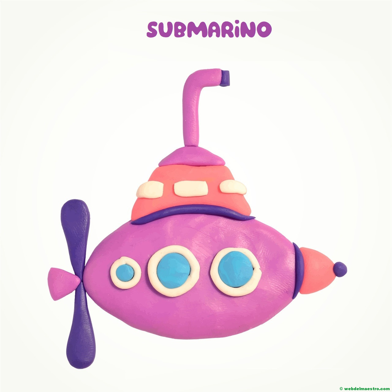 Dibujo de submarino con plastilina