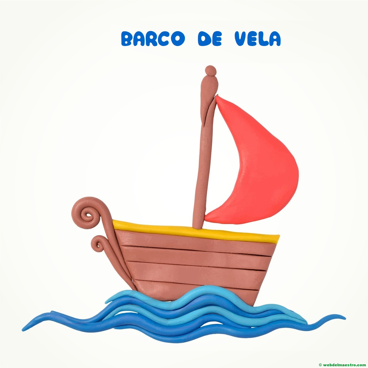 Dibujo de velero con plastilina