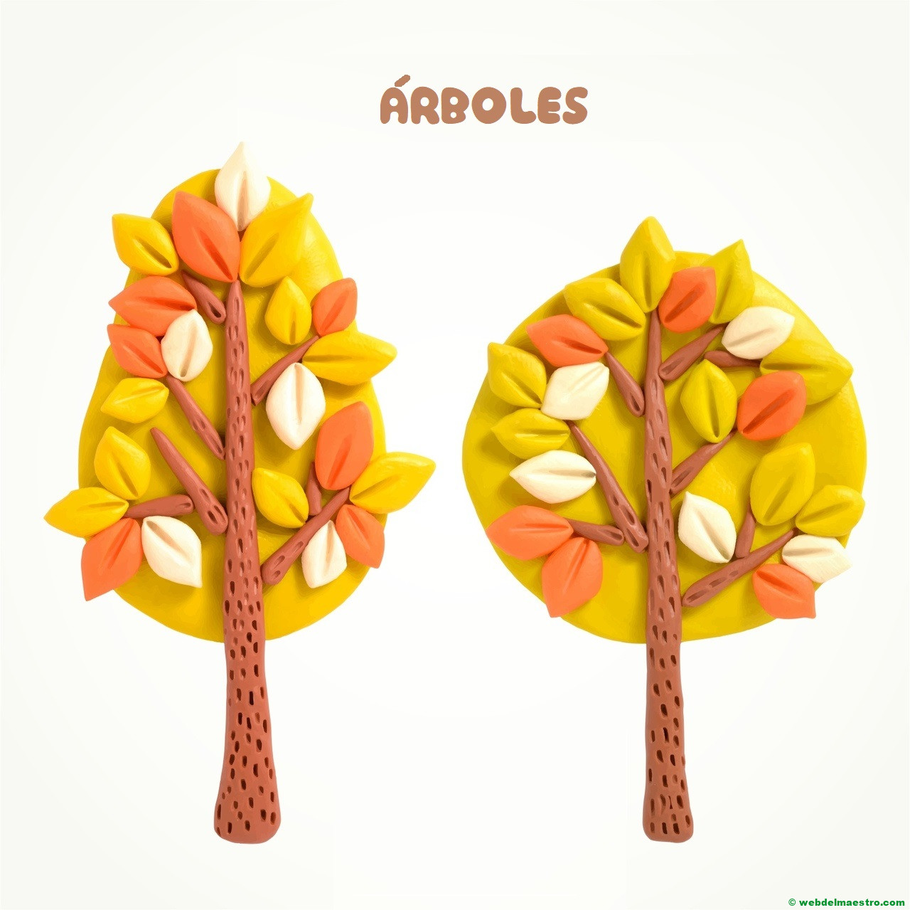 Dibujos de árboles con plastilina