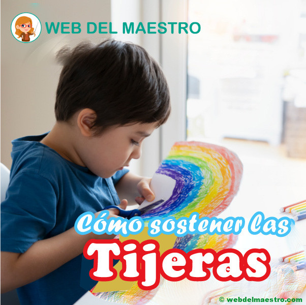 sostener las tijeras