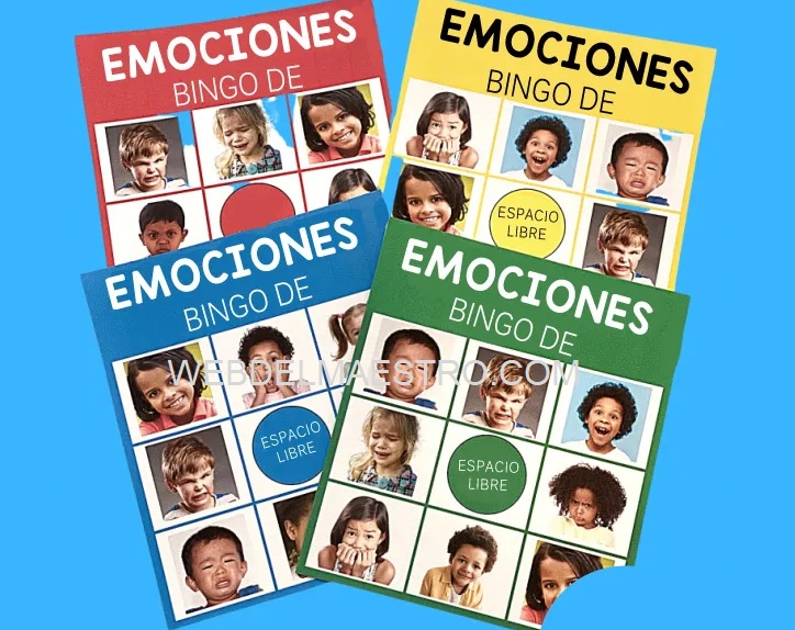 JUEGO DE BINGO DE EMOCIONES PARA NIÑOS DE INFANTIL