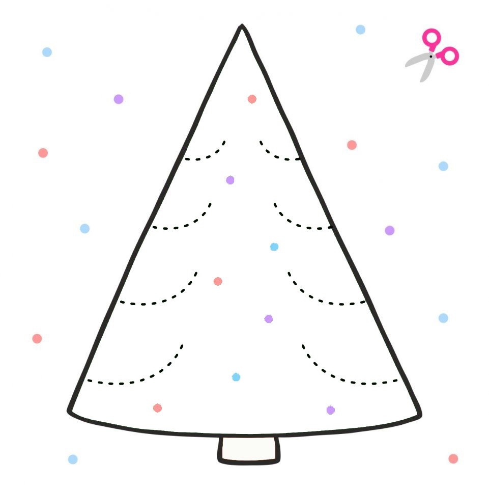 recortables de árbol de navidad-2-colorear