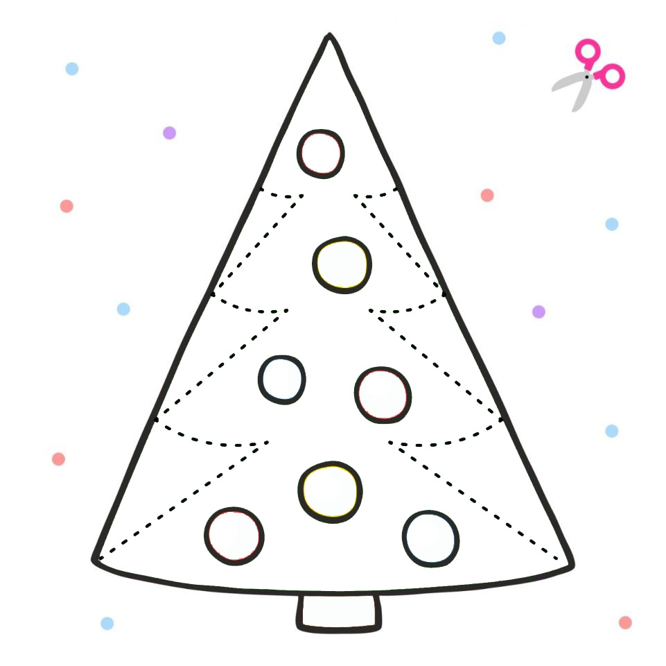 recortables de árbol de navidad-3 - colorear