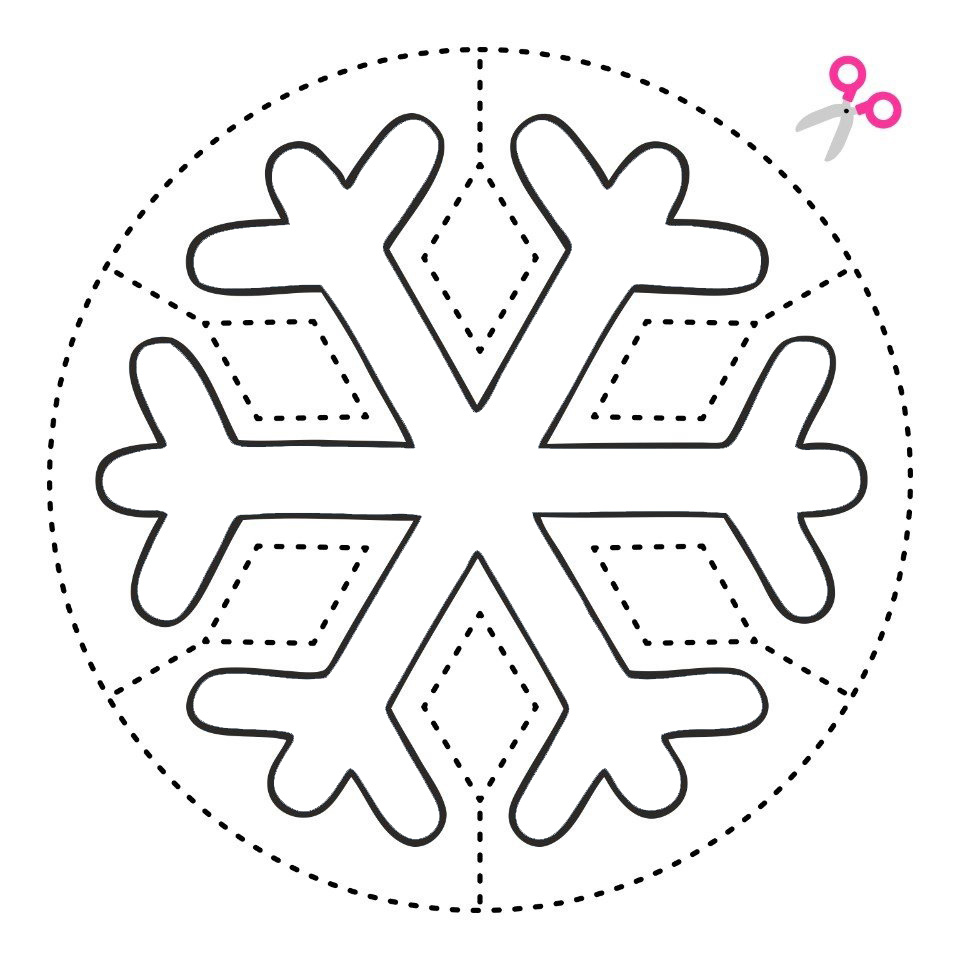 recortables de copo de nieve-colorear