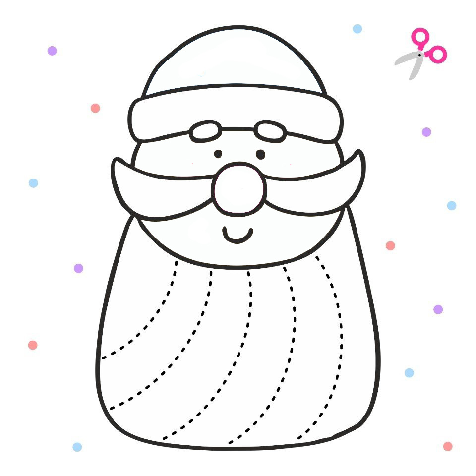 recortables de papá noel-2 - colorear