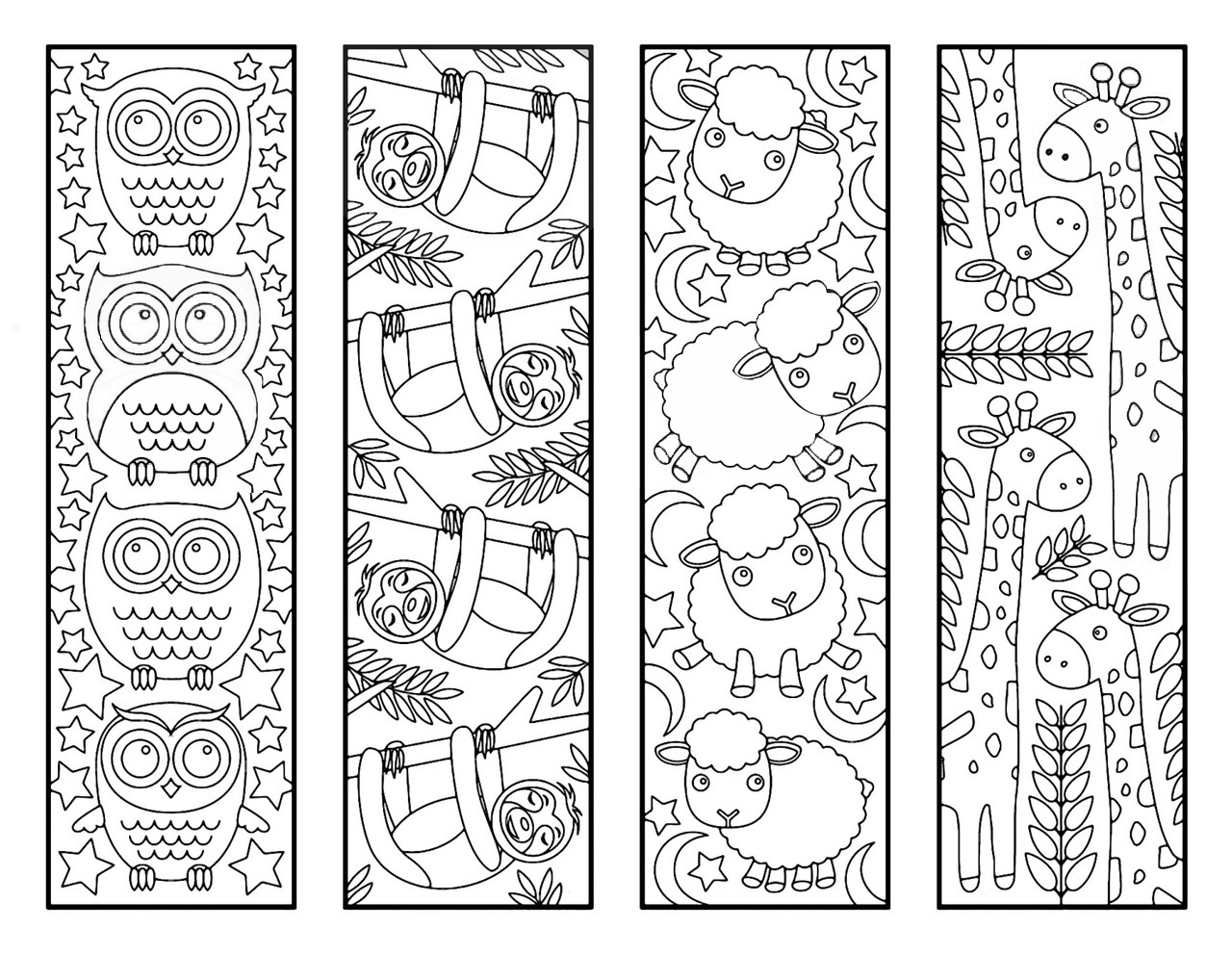 Marcapáginas de animales para colorear-2