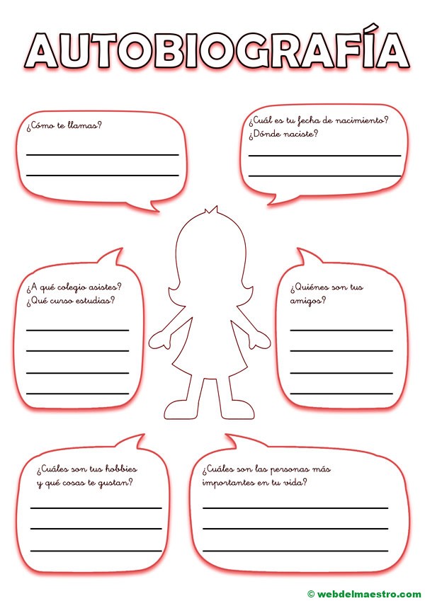 Como hacer una autobiografía | Niña | Color rojo