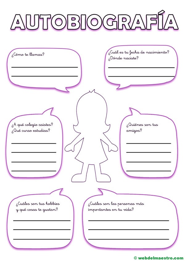 Como hacer una autobiografía | Niña | Color rosa