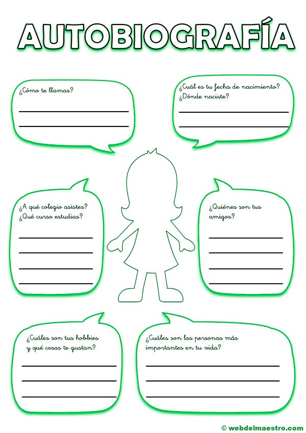 Como hacer una autobiografía | Niña | Color verde