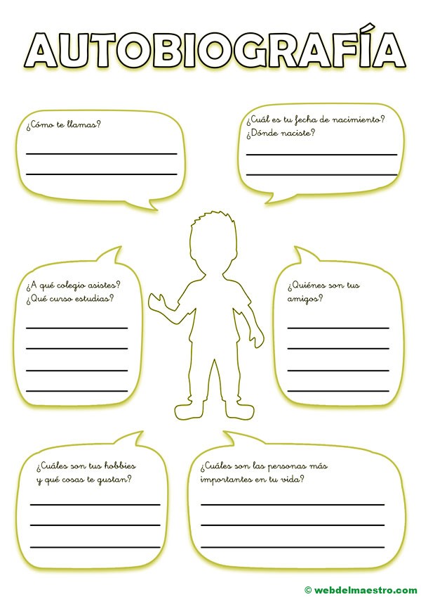 Como hacer una autobiografía | Niño | Color amarillo