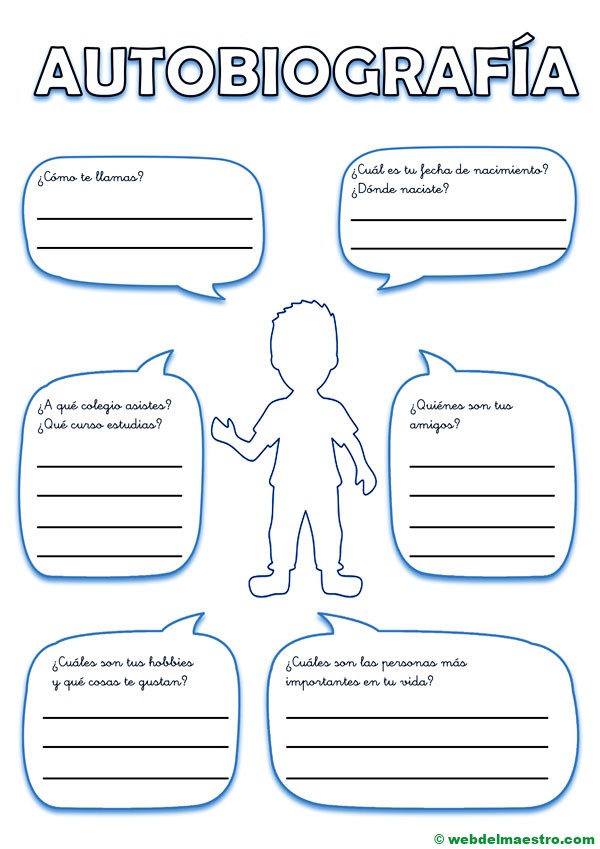 Como hacer una autobiografía | Niño | Color azul