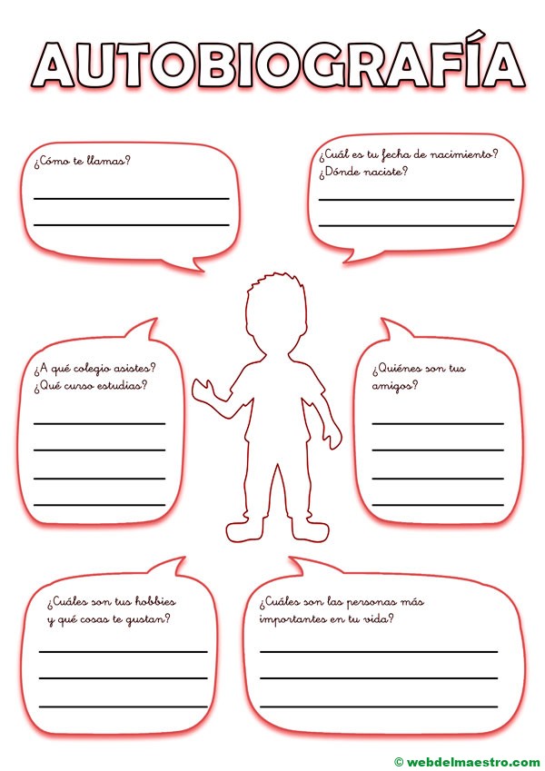 Como hacer una autobiografía | Niño | Color rojo