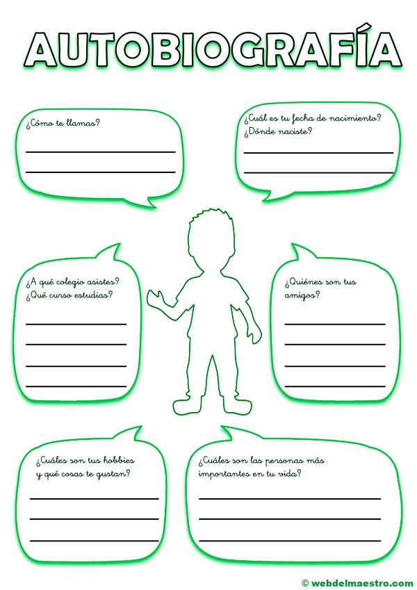 Como hacer una autobiografía | Niño | Color verde