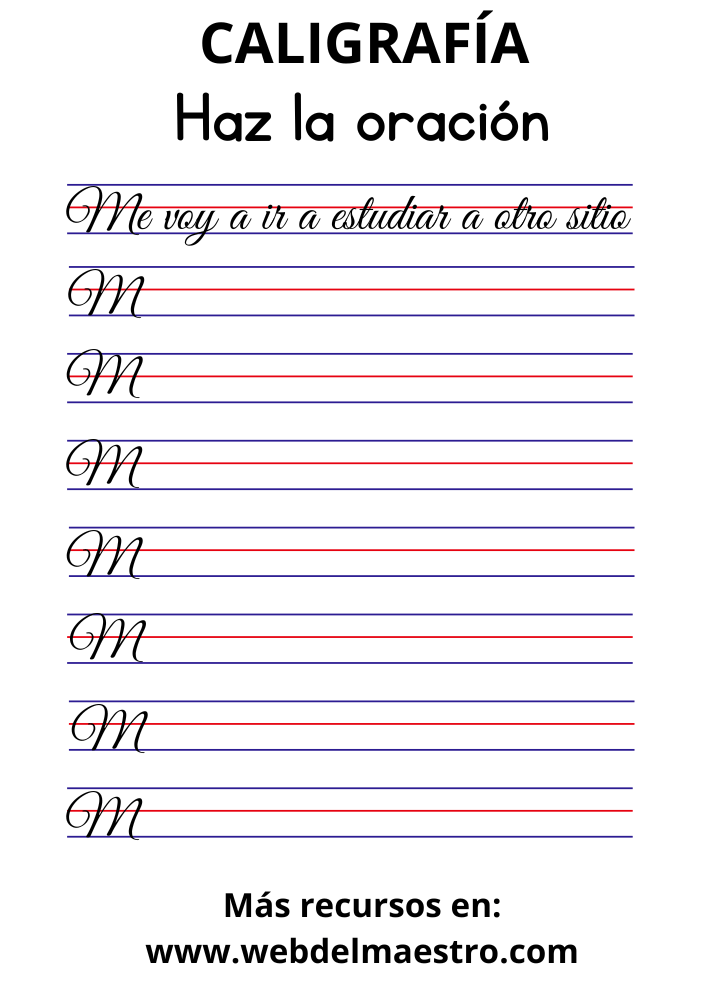 Caligrafía en fichas para imprimir | PDF gratis | Web del Maestro