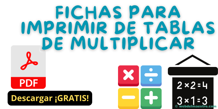 Fichas para imprimir de tablas de multiplicar | PDFs gratis